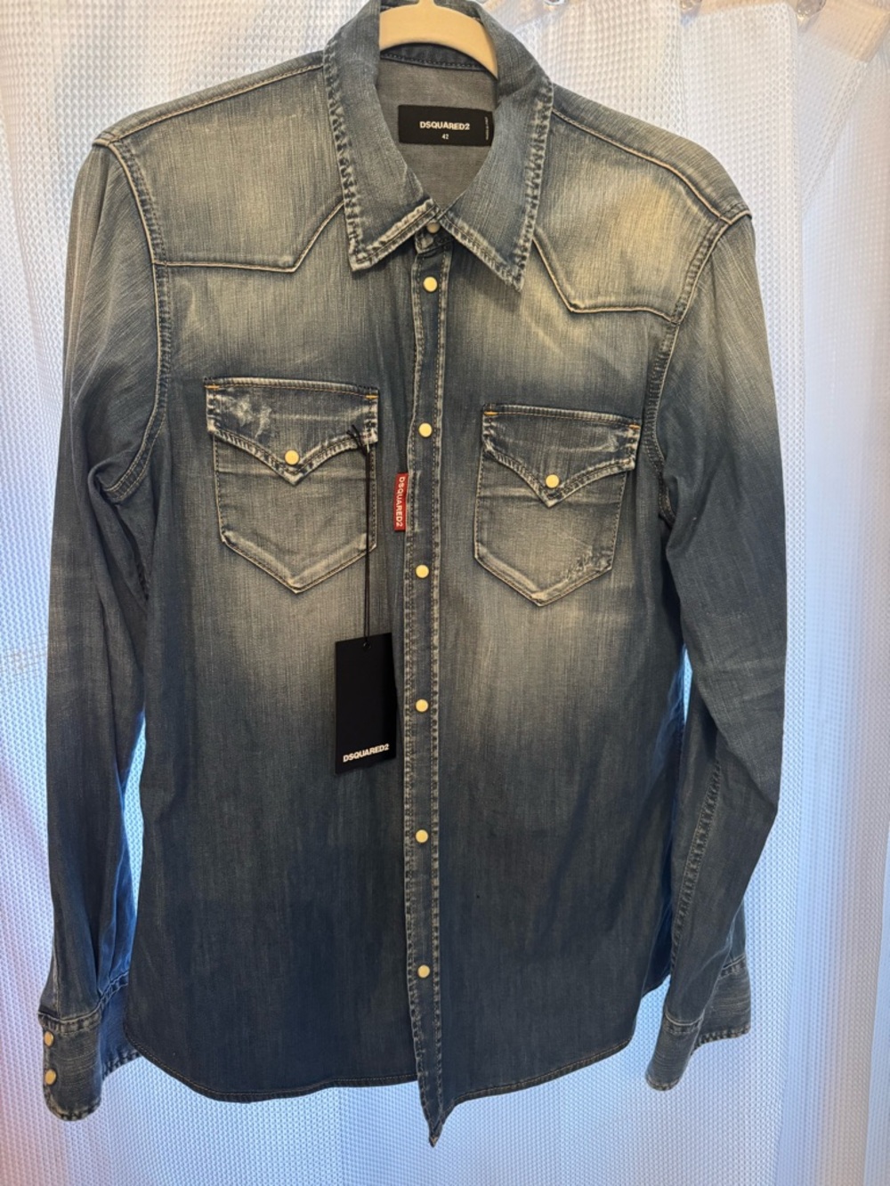 DSQUARED2 Light Blue Washed Denim Shirt